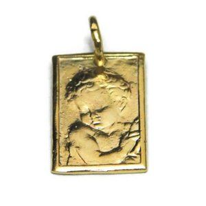 Cherub Plaque 14k Yellow Gold Charm pendant